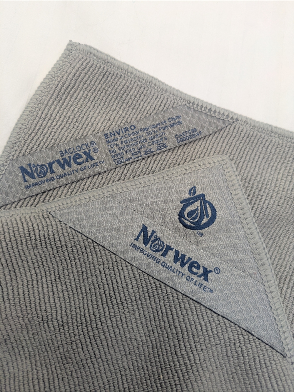 Norwex Gray Enviro Cloth With Magnet In One Corner